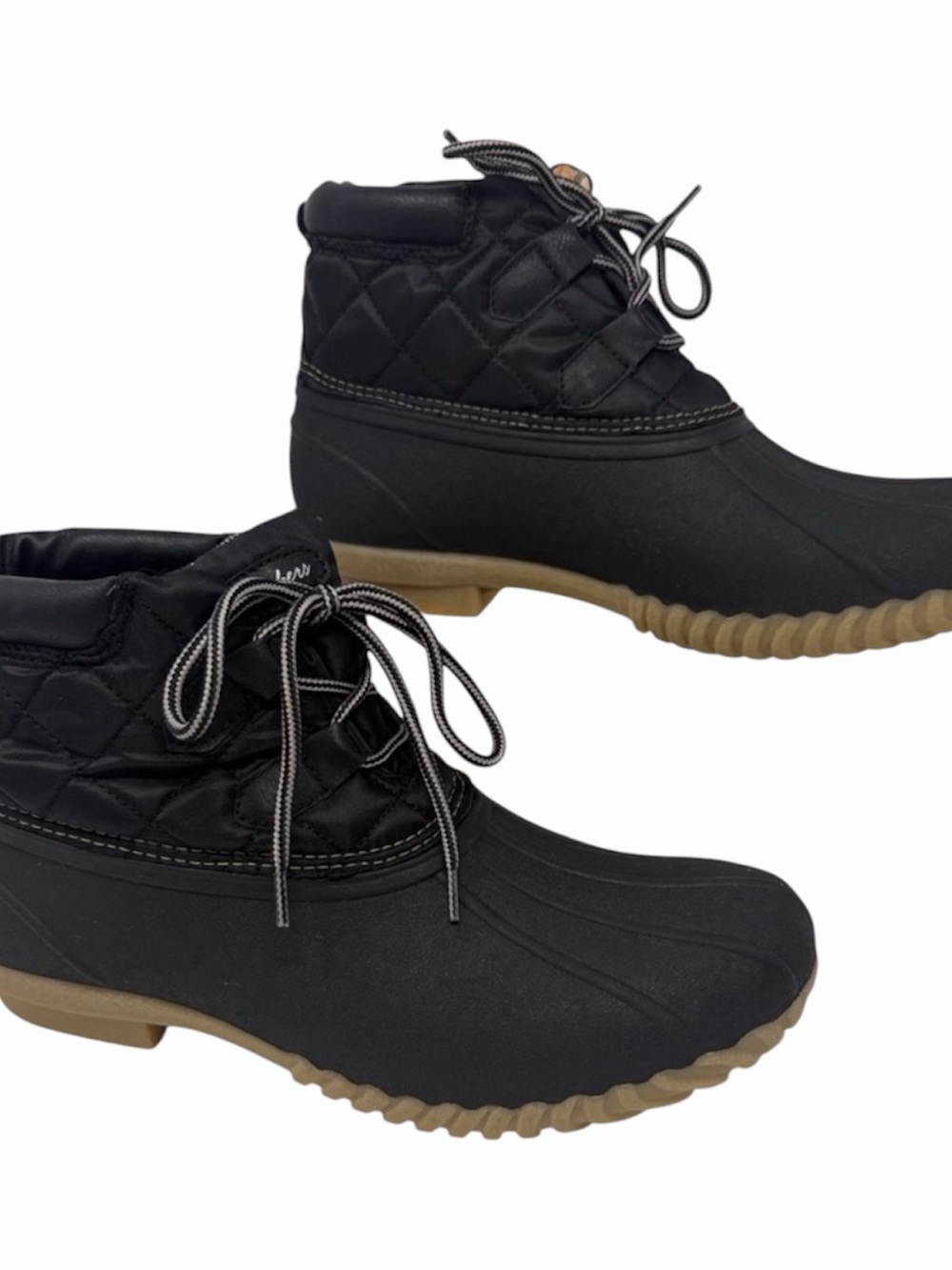 Skechers Women's Hampshire Duck Ridge Black Quilted Lace-Up Duck Boots size 10